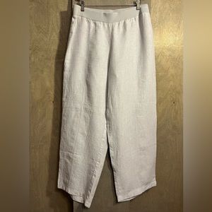 JJill Grey Linen pin tuck wideleg Pants M